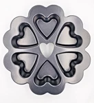 Nordic Ware Heart Pan 6 Mini Cakelets Cast Aluminum Usa 9". Fixed Price $9.00.