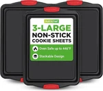 Nutrichef 3-PIECE Large Nonstick Cookie Sheets For Baking (open Box). Fixed Price $16.89.