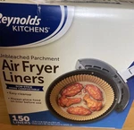 Reynolds Kitchens Unbleached Parchment Air Fryer Liners, 150 Count. Fixed Price $17.95.