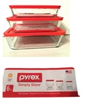 6-PC Pyrex Simply Store Dishs Lid New 3. 6, & 11 Cup Capacity. Fixed Price $39.01.