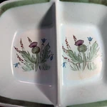 Buchan Stoneware Pottery Scotland Thistle 11" Rectangular Divided Baker #270D/11. Fixed Price $36.00.