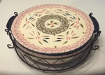 Temptations By Tara - Green Old World Pie Baker Dish Lid & Basket. Fixed Price $35.00.