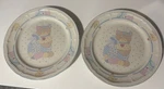 Set Of (2) Tienshan Calico Cat Vtg 90S Stoneware Dinner Plates Cottage. Fixed Price $22.99.