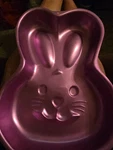 Wilton Cake Pan Easter Bunny Molded Aluminum Circa 2003 Model #2105-2074 Purple. Fixed Price $10.00.