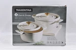 Tramontina White Enameled Cast Iron Round Dutch Ovens - 2PK (4QT & 6QT). Fixed Price $78.99.