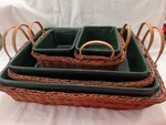 Temp-tations By Tara 8 Piece Green Ceramic & Basket Nesting Bakeware Set. Fixed Price $70.20.