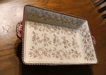 Temp-tations By Tara Ovenware Brown Floral Lace Rectangle 13 X 9 Dish. Fixed Price $29.49.
