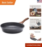 Versatile 8-INCH Swiss Granite Skillet Dishwasher Safe Nonstick Cookware. Fixed Price $37.99.