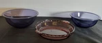 Vtg Purple Pyrex Baking BUNDLE-3 PIECES-2 Mixing/serving BOWLS-1 Round Dish. Fixed Price $50.00.