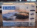 New 6 Pc Anchor Hocking Oven Basics 2QT/3QT Glass Bake-n-take Insulated Tote. Fixed Price $48.99.