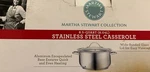 New Martha Stewart Stainless Steel 8.5 Qt. (8L) Casserole With Clear Glass Lid. Fixed Price $54.00.
