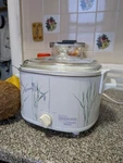 Corningware Rival Crock-pot Slow Cooker W/ 3 Quart Shadow Iris Casserole & Lid. Fixed Price $60.00.