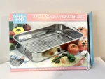 Creative Home 2 Piece Lasagna Roaster Rack Stainless Steel Pan Box Shows Wear. Fixed Price $30.29.