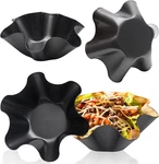 Ekdjkk Taco Salad Maker Molds, 4 Packs Non Stick Carbon Steel Baking Bowls. Fixed Price $20.81.