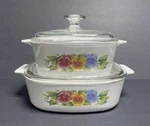 Corningware Summer Blush Casserole Dish Set Lids 1.5L 2L Usa 4 Piece Vintage. Fixed Price $35.00.