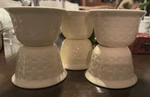 Chantal Ramekins Off-white 1/2 Cup Basket Weave 93-BKRM07 Ceramic Set 6 Ivory. Fixed Price $34.99.