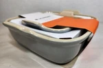 Le Creuset Of 2 Mist Gray Stoneware Square Baking Dishes 5 And 8 Nib. Fixed Price $69.50.