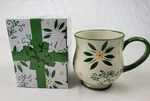 Temp-tations By Tara 16 Oz Coffee Mug Old World Green Lace Footed W/gift Box. Fixed Price $14.97.
