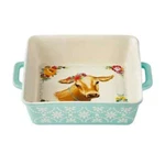 Pioneer Woman Sweet Romance Cow Ceramic Square Baking Dish Farmhouse Baker 8"X8". Fixed Price $40.95.