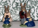 Wilton Rabbit Cake Toppers Vintage 1974 Easter Bunny Family Figurines. Fixed Price $22.00.