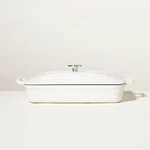 Enamel Coated Casserole/bakeware Dish With Lid Cream - Hearth & Hand. Fixed Price $31.99.