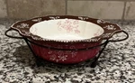 Temptations Floral Lace .5 Qt. Round Scalloped Edge Baking Dish W/ Rack 796569. Fixed Price $34.95.