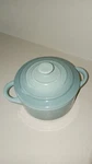 Euc 2ND Qual No Box Le Creuset Mini Cocotte Stoneware 4" 8 Oz Round Sea Salt. Fixed Price $29.25.