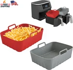 Golden Associate Silicone Liners Rectangle 2 Pcs For Air Fryer Dual Basket 8 To. Fixed Price $14.35.