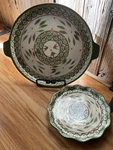 Temptations By Tara "old World" Green 11.25" Serving Platter & 8" Dessert Plate. Fixed Price $25.00.