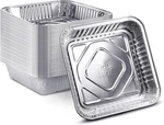 50 Pack - 8 X Square Baking Cake Pans , Silver. Fixed Price $34.52.