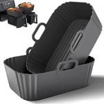 Sactercon Silicone Air Fryer Liners 2 Pack, Reusable For 8-10QT, Black. Fixed Price $14.76.