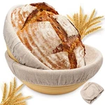 Sourdough Proofing Basket Gift Set 2 Round Bowls For D.... Fixed Price $43.62.