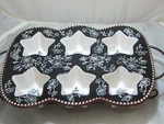 Star Muffin Cupcake Pan Temptations Floral Lace Black With Cooling Rack. Fixed Price $50.00.