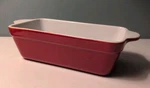Emile Henry Rectangular Red Loaf Pan Dish 9" X 5" 3" One Quart #6304 France. Fixed Price $22.00.