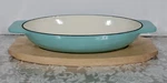 Martha Stewart 2 Pc Cast Iron Oval Au Gratin Casserole + Birch Wood Trivet New. Fixed Price $45.99.