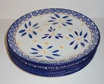 4 Temp-tations Old World Coupe Dinner Plates Blue Temptations New 10 1/2". Fixed Price $43.96.