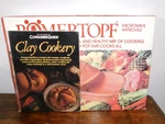 Romertopf The Original Clay Covered Cookware Pot #113 & Cookbook. Fixed Price $60.00.