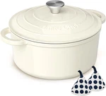 Enameled Cast Iron Dutch Oven 5QT With Lid & Cotton Potholders Heavy-du. Fixed Price $89.99.