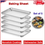 Baking Sheet Set Of 5 18IN Commercial Grade Stainless Steel Pan Rust Free. Fixed Price $56.69.