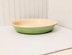 Le Creuset Palm Green Pie Plate Dish 12" Pottery Stoneware Baking Pan. Fixed Price $89.00.