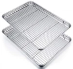 P&p Chef 19.6 Stainless Steel Baking Sheet With Rack Inch, Silver. Fixed Price $63.24.
