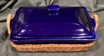 3PCS Temptations By Tara Cobalt Blue Cov Rectangular Casserole Woven Basket 10. Fixed Price $36.00.