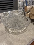 Godinger Dublin Cake Stand Footed Pedestal Plate 12 Shannon Clear Crystal Glass. Fixed Price $40.00.