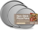 Bakkenmaster Swiss Pizza Tray 3-PIECE Set, Blue Ceramic. Fixed Price $19.61.