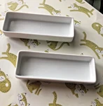 Foh Front Of The House Harmony Porcelain White Rectangular Shallow Dish Set 2. Fixed Price $14.00.