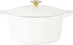 Crockpot Artisan 7 Qt Round Enameled White Linen Cast Iron Dutch Oven. Fixed Price $87.99.