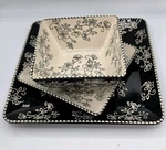 Temptations Black Floral Replacement Pcs.you Choose From Plates Bowls Ec. Fixed Price $23.51.