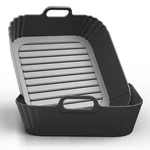 Pintaur 9-INCH Large Silicone Air Fryer Liners Square, Black. Fixed Price $22.61.