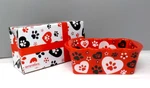 Temptations By Tara Pawfetti 12OZ Loaf Pan Red With Prints & Hearts Gift Box. Fixed Price $16.00.
