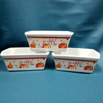 Set 3 Royal Norfolk Harvest Mini Loaf Stoneware Pans. Fixed Price $6.25.